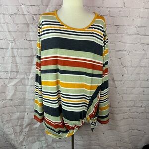 NWT boutique unbranded Striped twist knot tunic fall business casual